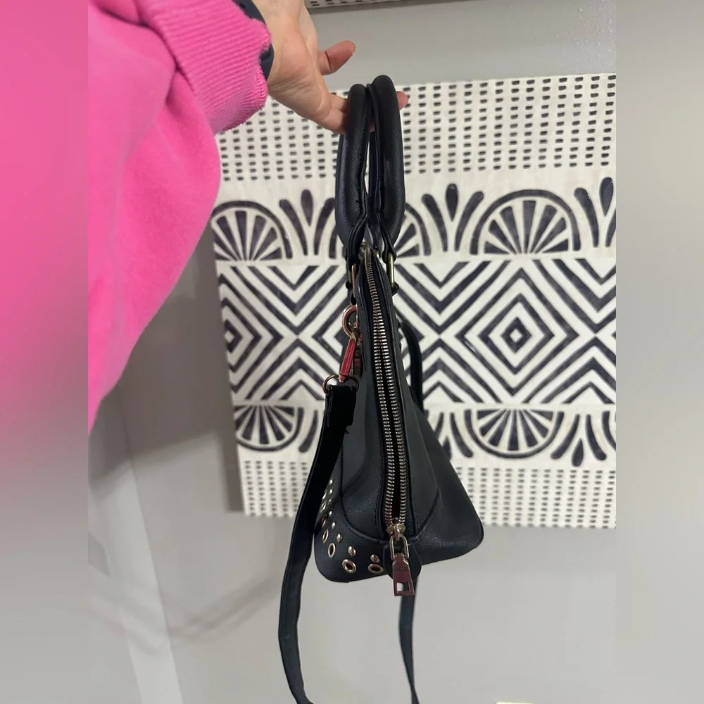 Black Handbag with Gold Accents - Picture 7 of 10